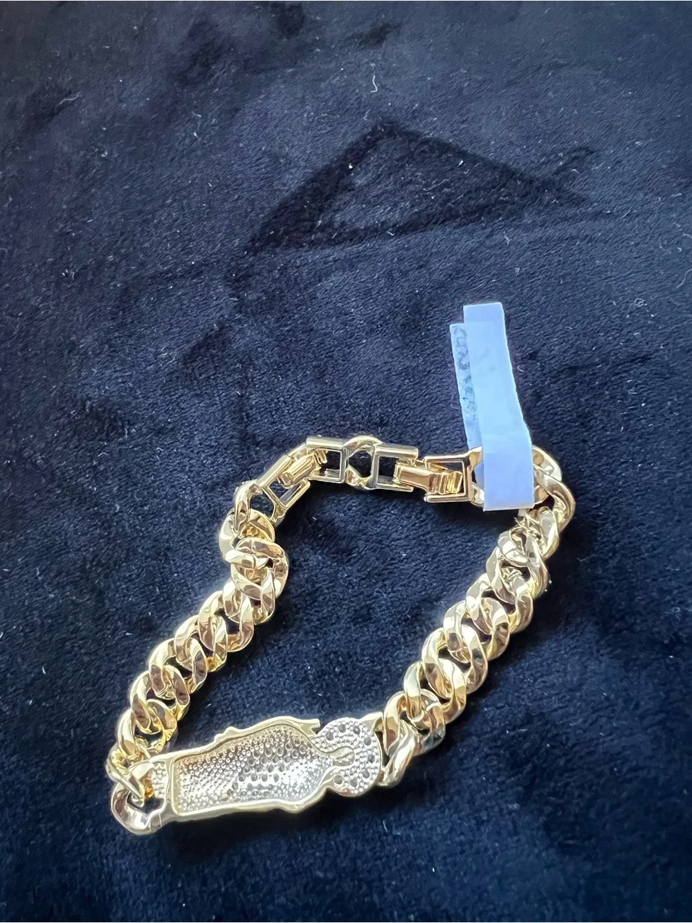 Gold-Tone Pave san just Pendant Bracelet - Sparkling mens Jewelry